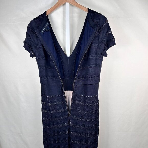 French Connection Size 12 Dress Navy Stretch Work - Picture 6 of 8